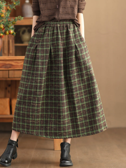 Vintage Thicken A Line Skirts-Skirts-Green-One Size-Free Shipping Leatheretro