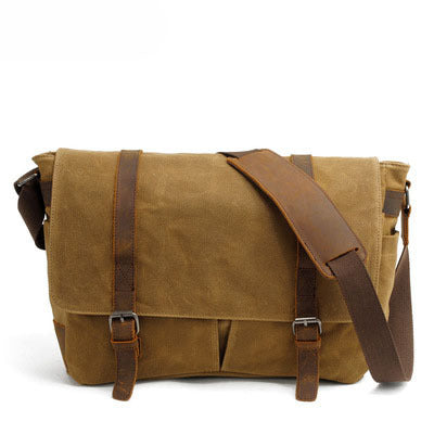 Vintage Canvas Waterproof Messenger/sling Bag-Handbags, Wallets & Cases-Khaki-Free Shipping Leatheretro
