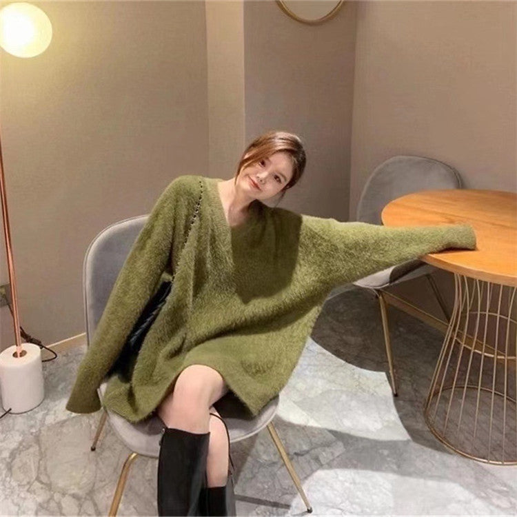 Warm Thick Winter Knitting Top Sweaters for Women-Sweater&Hoodies-Green-One Size-Free Shipping Leatheretro
