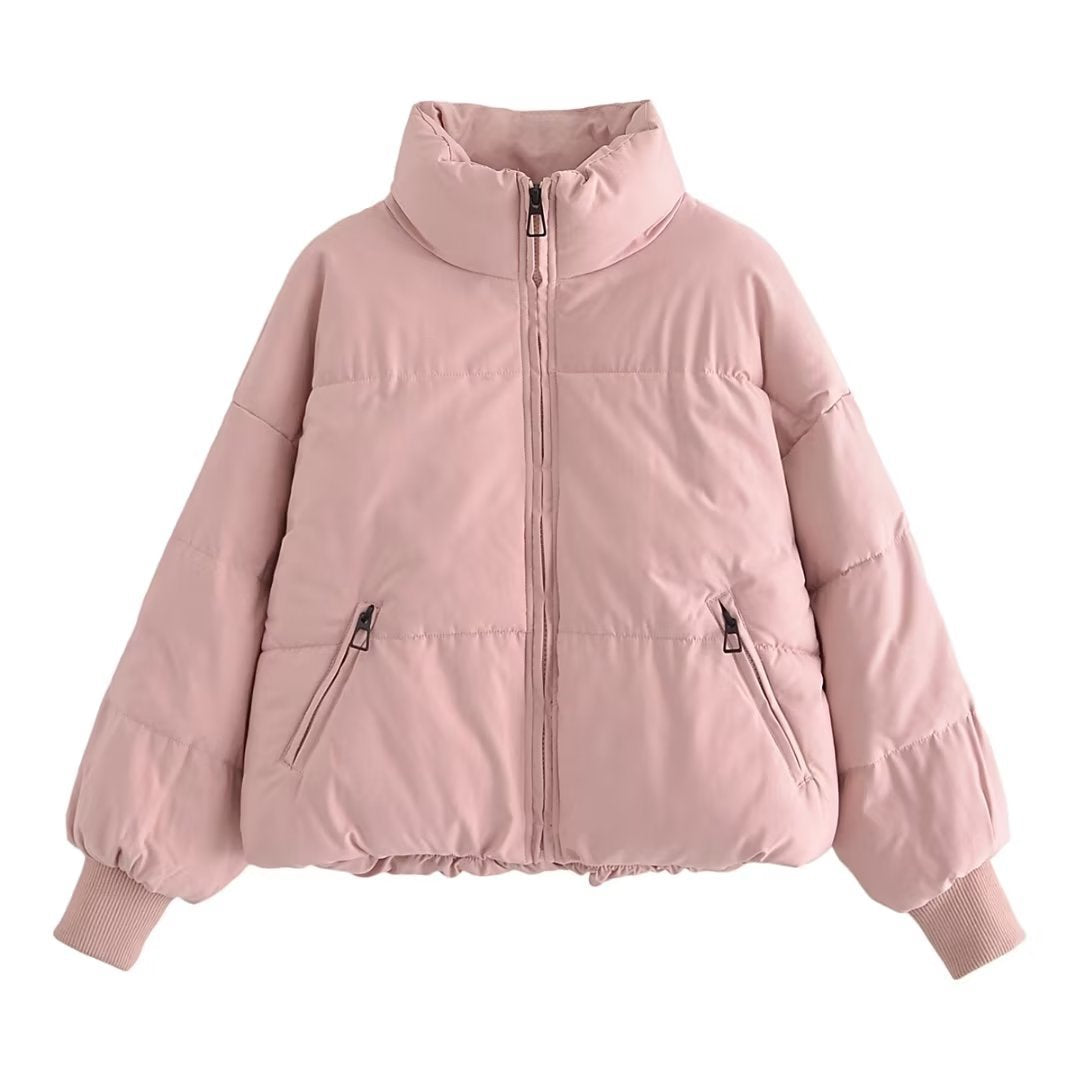 Casual Women Short Cotton Overcoats-Coats & Jackets-Pink-XS-Free Shipping Leatheretro