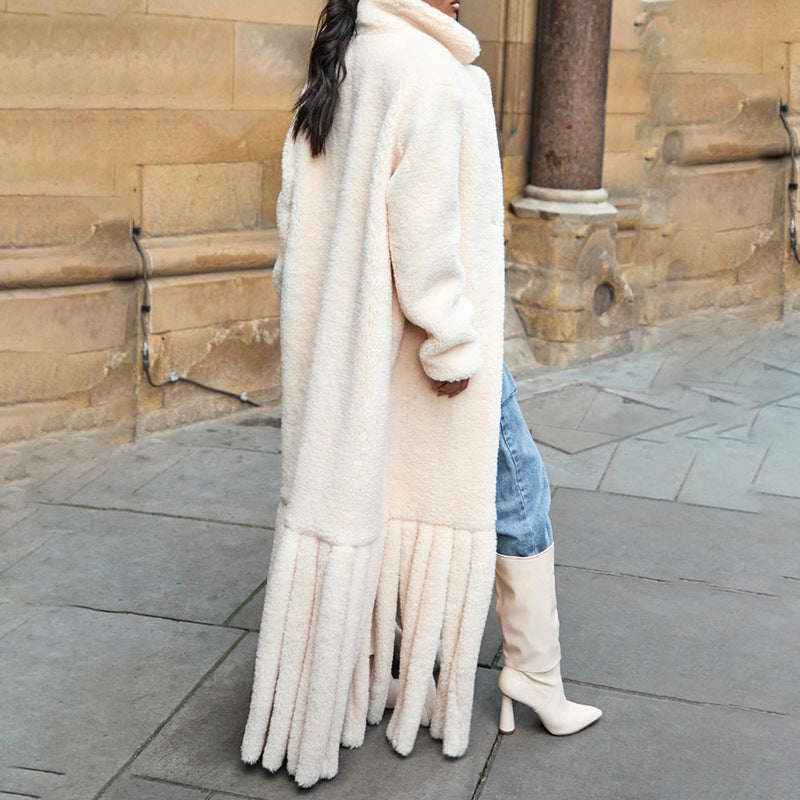 Designed Fashion Tassels Long Coats for Winter-Outerwear-Apricot-M-Free Shipping Leatheretro