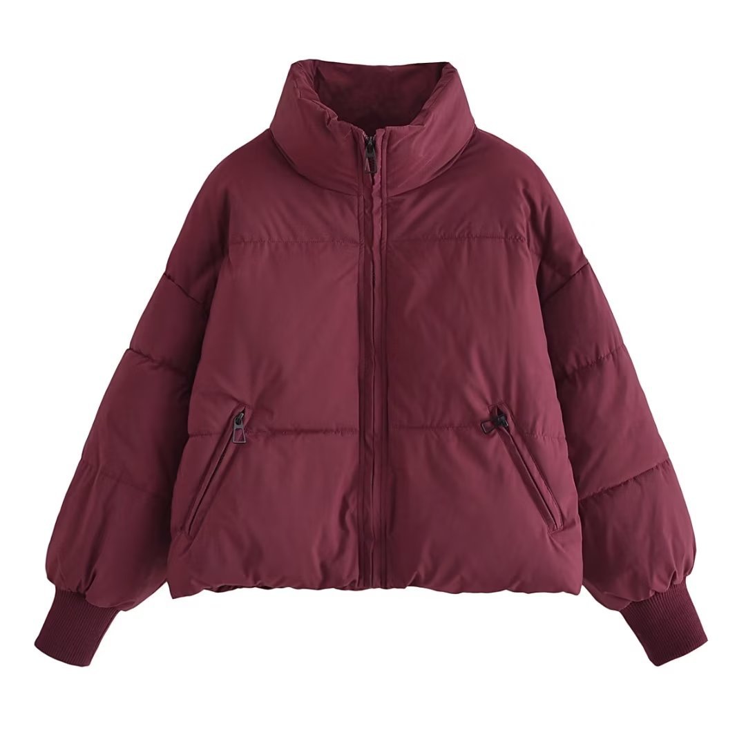 Casual Women Short Cotton Overcoats-Coats & Jackets-Wine Red-XS-Free Shipping Leatheretro