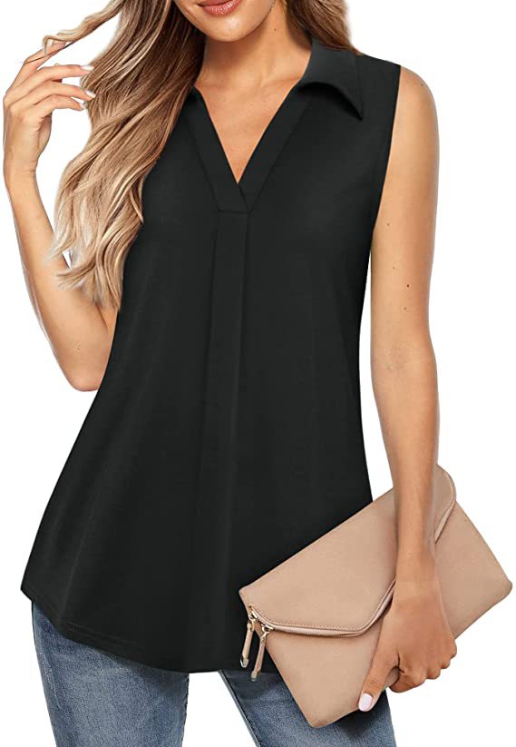 Casual V Neck Sleeveless Women Tops-Shirts & Tops-Wine Red-S-Free Shipping Leatheretro