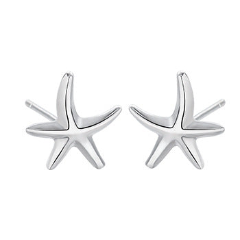 Simple Sterling Silver Studs for Women-Earrings-Starfish-Free Shipping Leatheretro