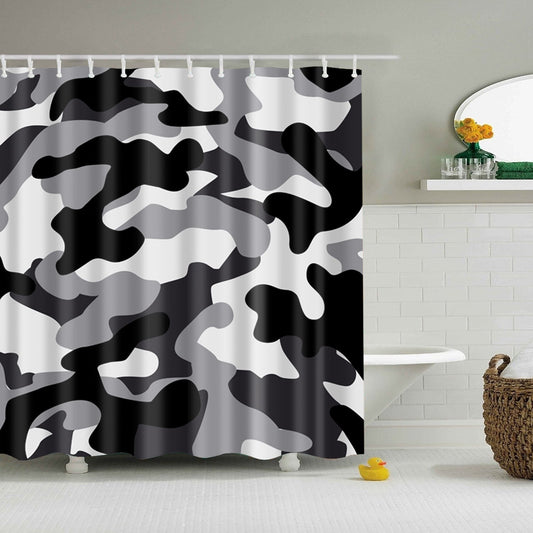Camouflage Bathroom Fabric Shower Curtain-Shower Curtains-180×180cm Shower Curtain Only-Free Shipping Leatheretro