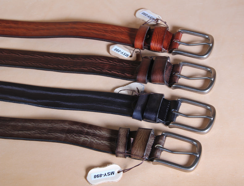 Casual Vintage Leather Belt for Men 5428-Leather Belt-Black-Free Shipping Leatheretro