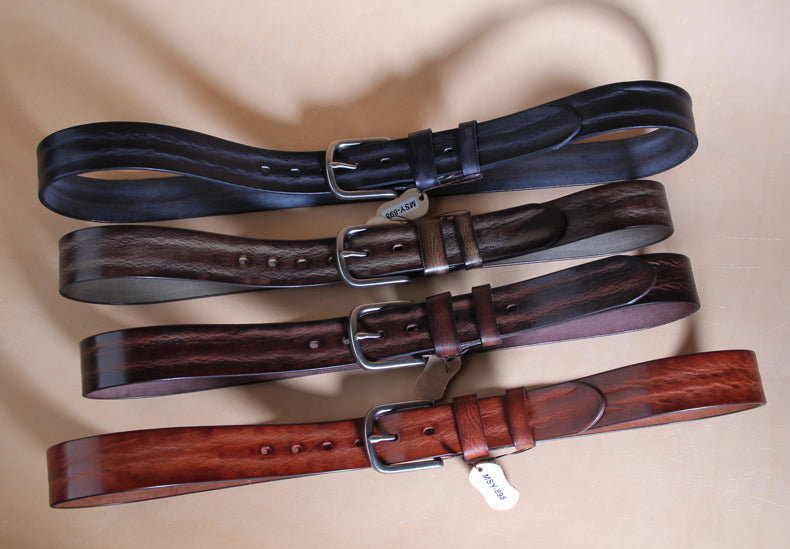 Casual Vintage Leather Belt for Men 5428-Leather Belt-Black-Free Shipping Leatheretro