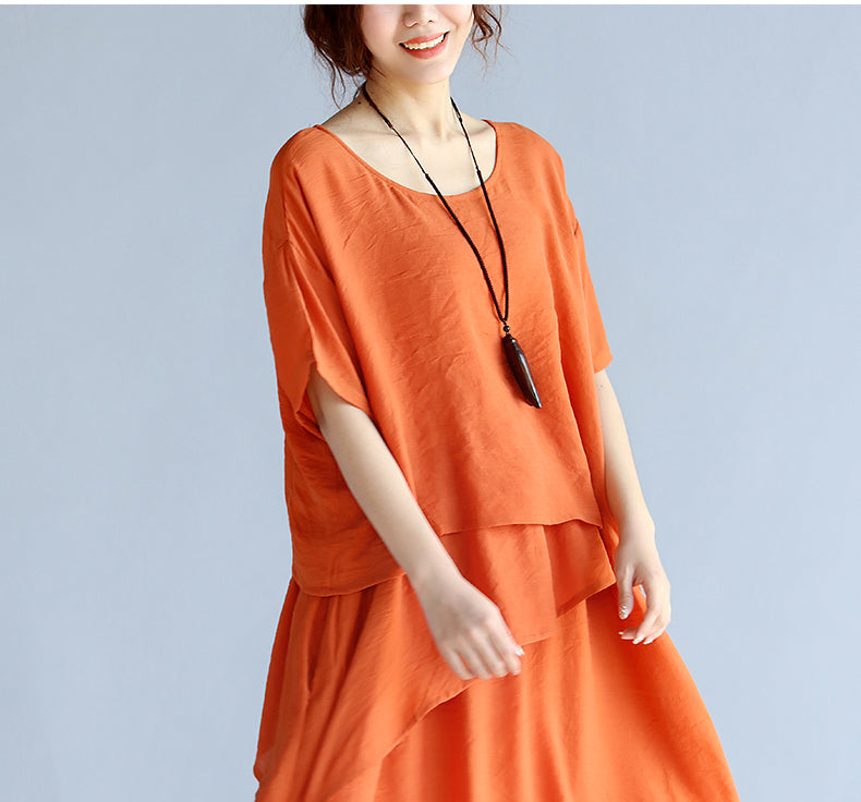 Plus Sizes Summer Women Linen Long Dresses-Dresses-Black-One Size-Free Shipping Leatheretro