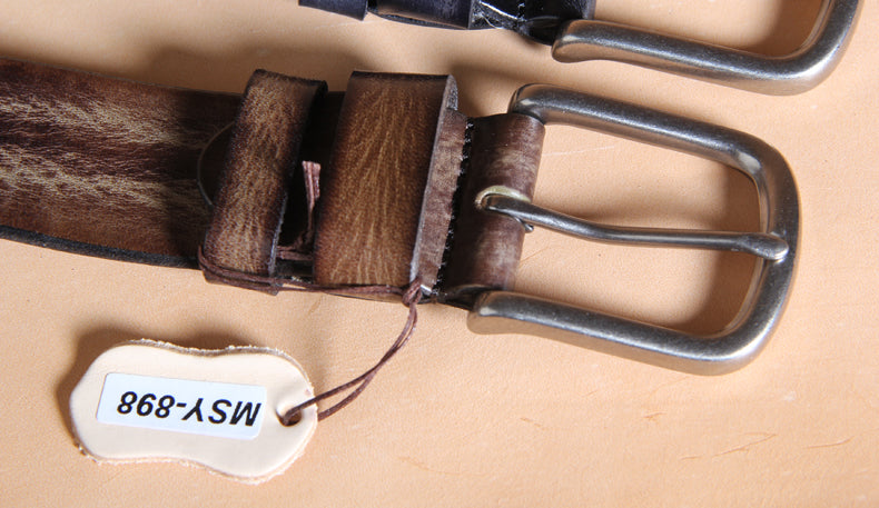 Casual Vintage Leather Belt for Men 5428-Leather Belt-Black-Free Shipping Leatheretro