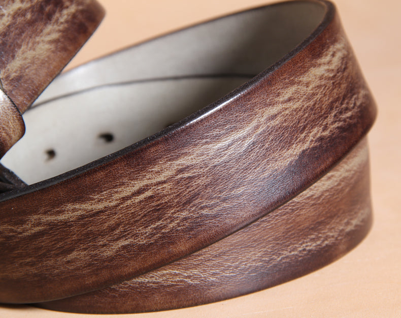 Casual Vintage Leather Belt for Men 5428-Leather Belt-Black-Free Shipping Leatheretro