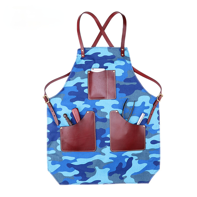 Vintage Durable&Washable Apron J390-Apron-Blue-Free Shipping Leatheretro