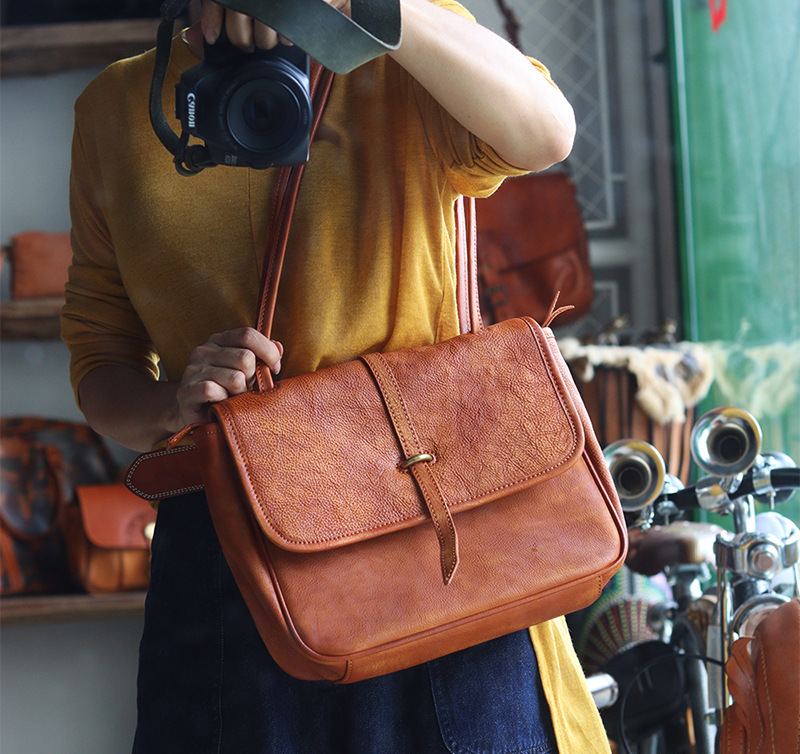 Vintage Crossbody Handmade Leather Handbags for Women-Handbag & Wallet Accessories-Green-Free Shipping Leatheretro