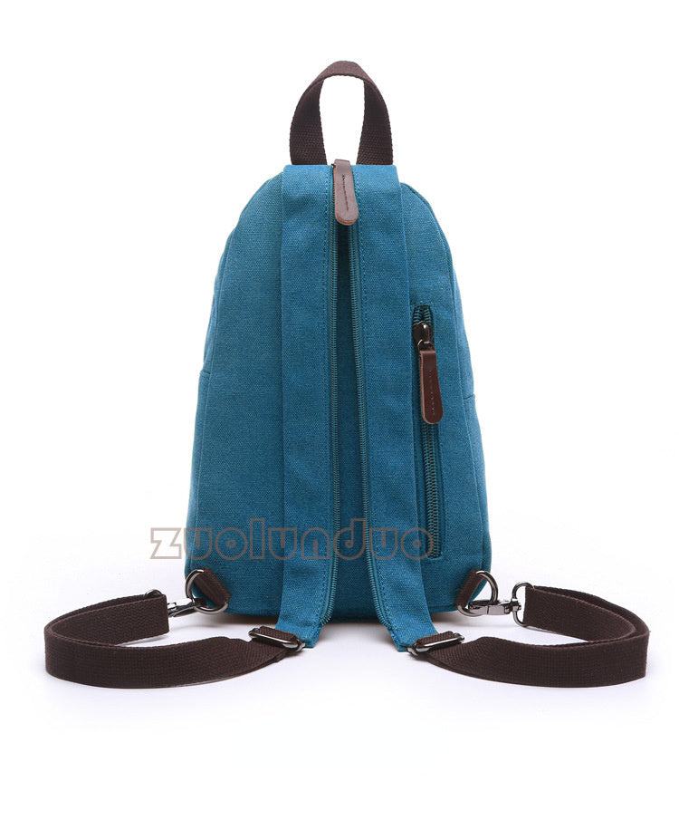 Casual Daily Canvas Backpack for Women and Men 8852-Backpacks-Black-Free Shipping Leatheretro