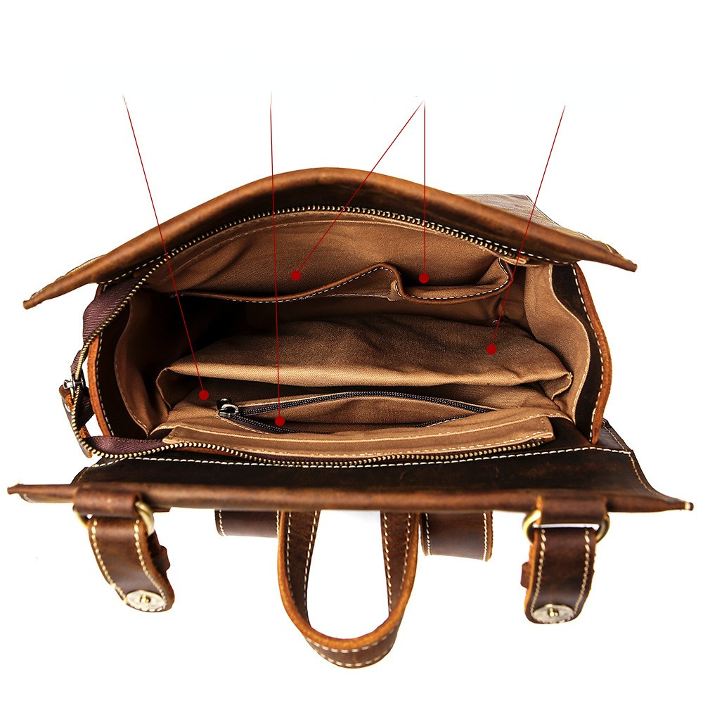 Handmade Vintage Leather Traveling Backpack 2512-Leather Backpack-Coffee-Free Shipping Leatheretro