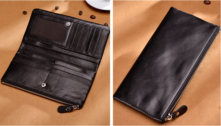 Large Storage Leather Double Long Wallets for Women 3482-Handbags, Wallets & Cases-Purple-Free Shipping Leatheretro