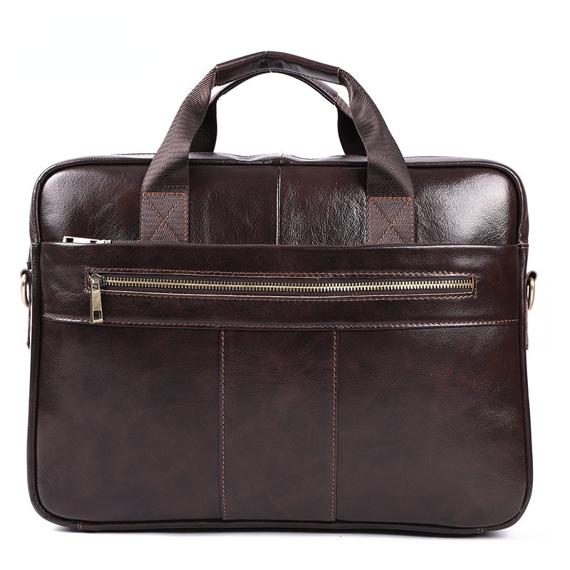 Leisure Fashion Leather Business Briefcase for Men 6523-Leather Briefcase-Coffee-Free Shipping Leatheretro