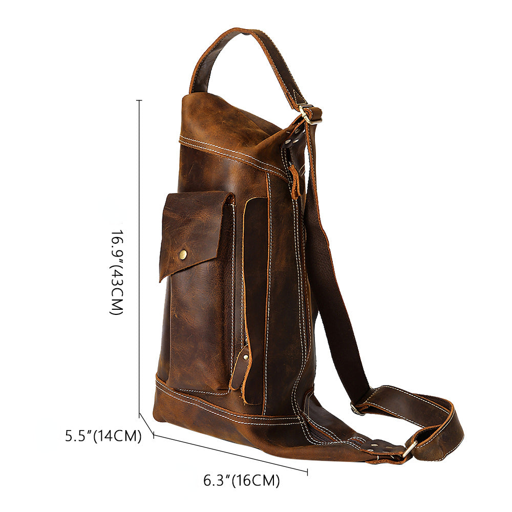 Vintage Crossbody Leahter Bags for Men 2245-Handbags, Wallets & Cases-Coffee-Free Shipping Leatheretro