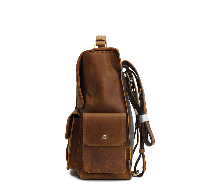 Vintage Men's Leather Computer Backpack P8057-Leather Backpack-Brown-Free Shipping Leatheretro