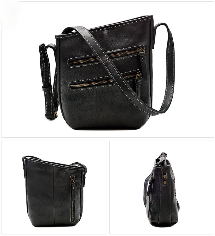 Handmade Leather Bags for Men and Women 8122-Leather Women Bags-Black-Free Shipping Leatheretro
