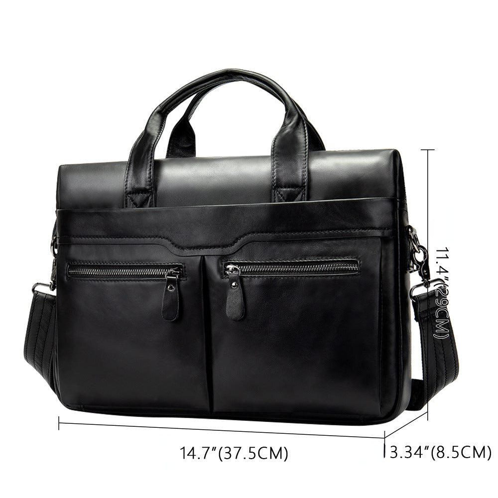 Retro Leather Business Briefcase for Men 9005-Briefcases-Black-Free Shipping Leatheretro