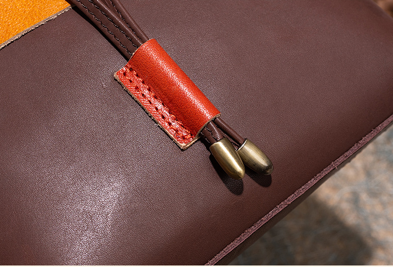 Casual Cowhide Leather Shoulder Handbags for Women 6012-Handbags-Vintage Yellow-Free Shipping Leatheretro