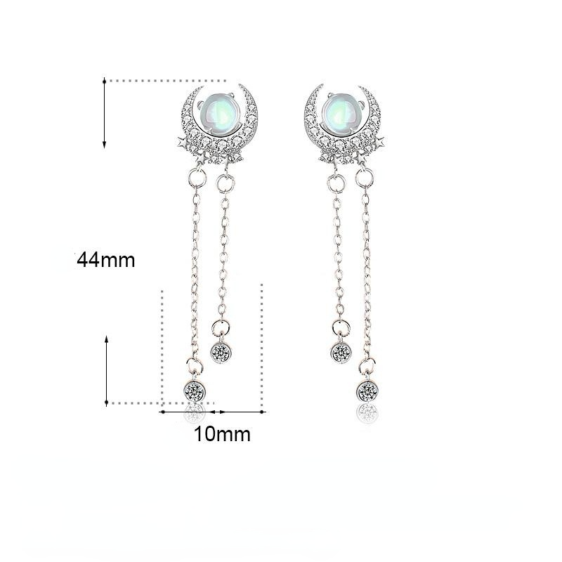 Fashion Moon&star Design Sliver Earring-Earrings-The same as picture-Free Shipping Leatheretro