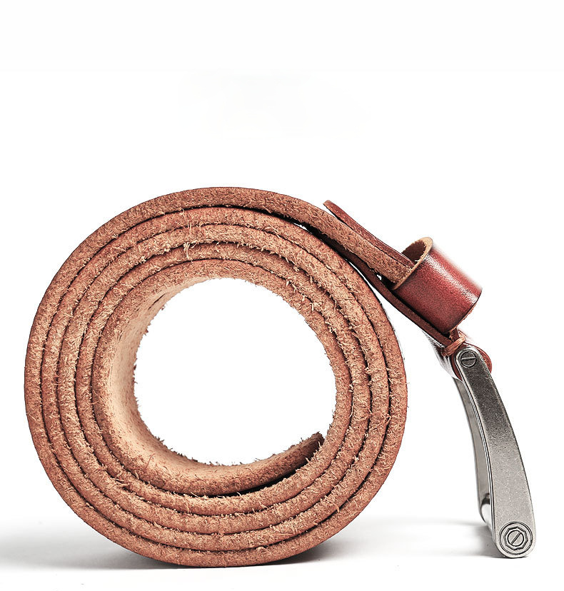 Handmade Leather Steel Buckles Men's Belt B010-Leather Belt-Black-Free Shipping Leatheretro