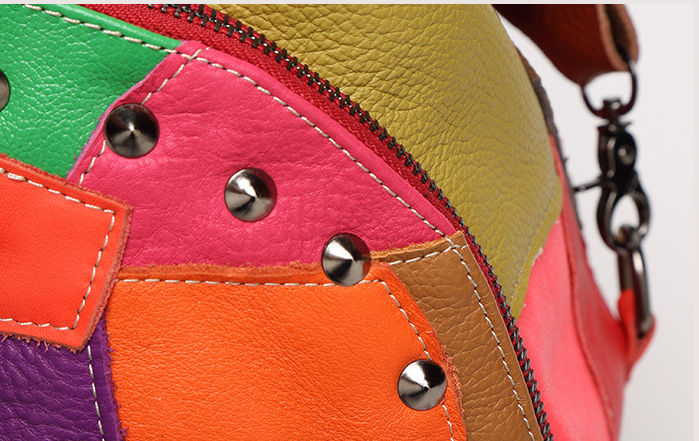 Fashion Colorful Leather Backpack for Women 1308-Leather Backpack for Women-Black-Free Shipping Leatheretro