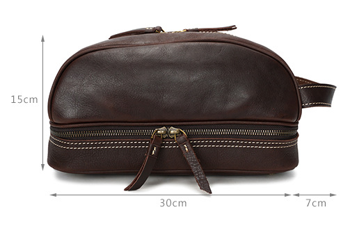 Vintage Leather Toiletry Bags 8120-Leather Toiletry Bag-Black-Free Shipping Leatheretro