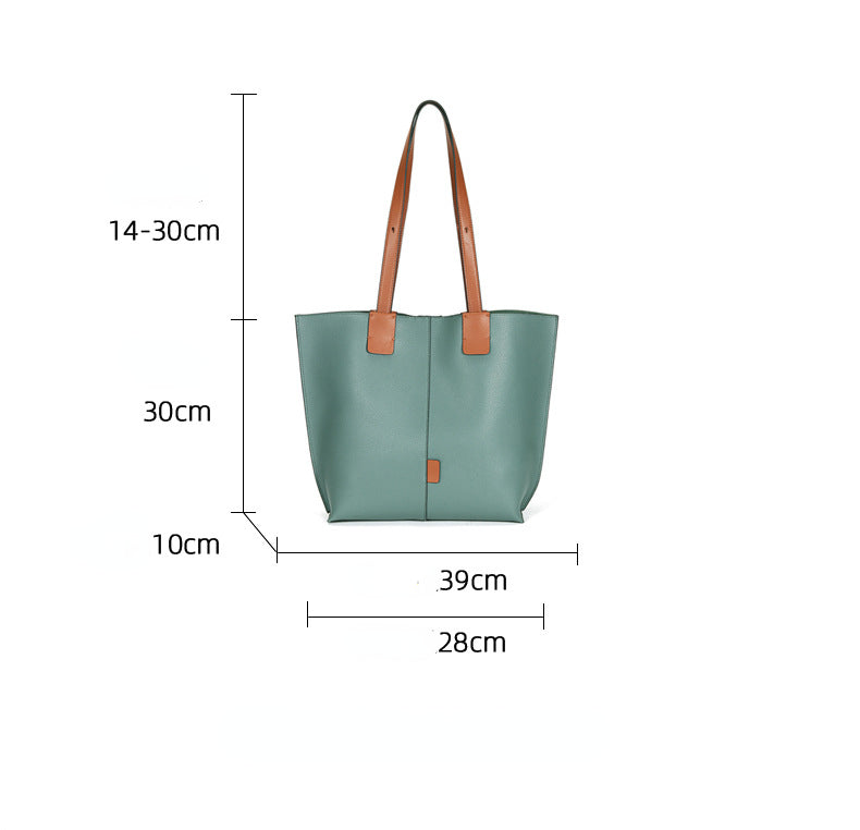 Large Capacity Leather Tote Handbags for Women L2048-Handbags-Green-Free Shipping Leatheretro