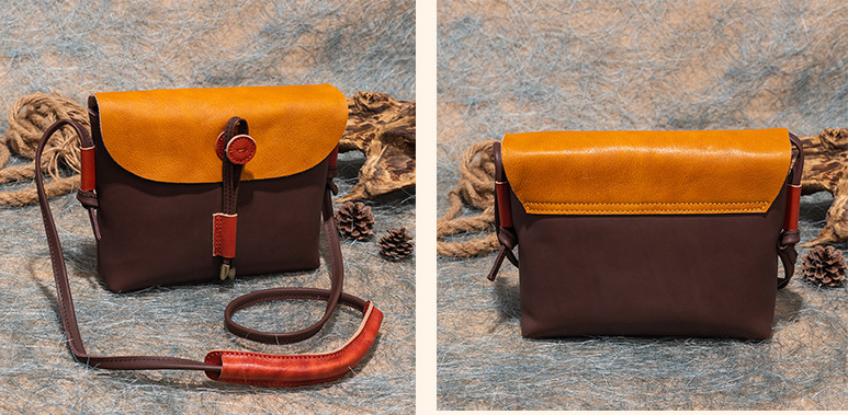 Casual Cowhide Leather Shoulder Handbags for Women 6012-Handbags-Vintage Yellow-Free Shipping Leatheretro