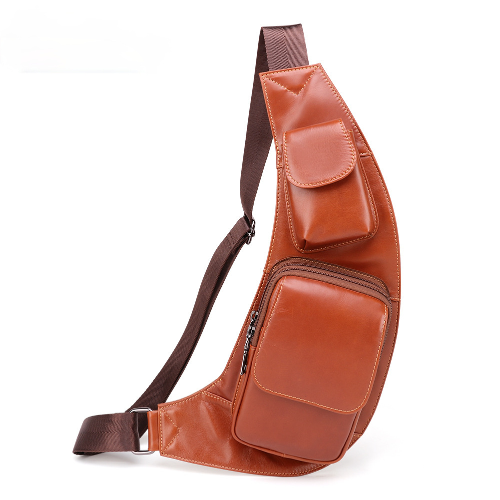 Retro Leather Chest Bags J6454-Leather Chest Bag-Coffee-Free Shipping Leatheretro