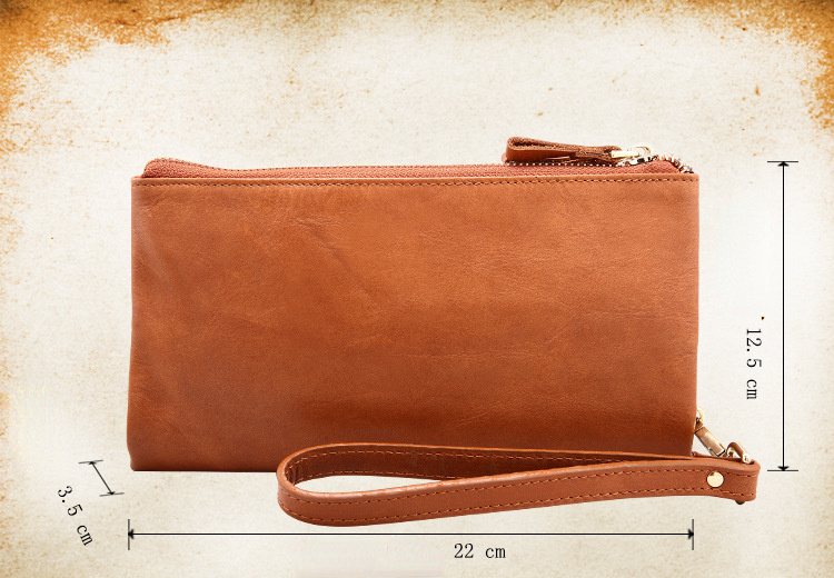 Fashion Leather Zipper Phone Wallet 9334-Leather Wallet-Dark Brown-Free Shipping Leatheretro