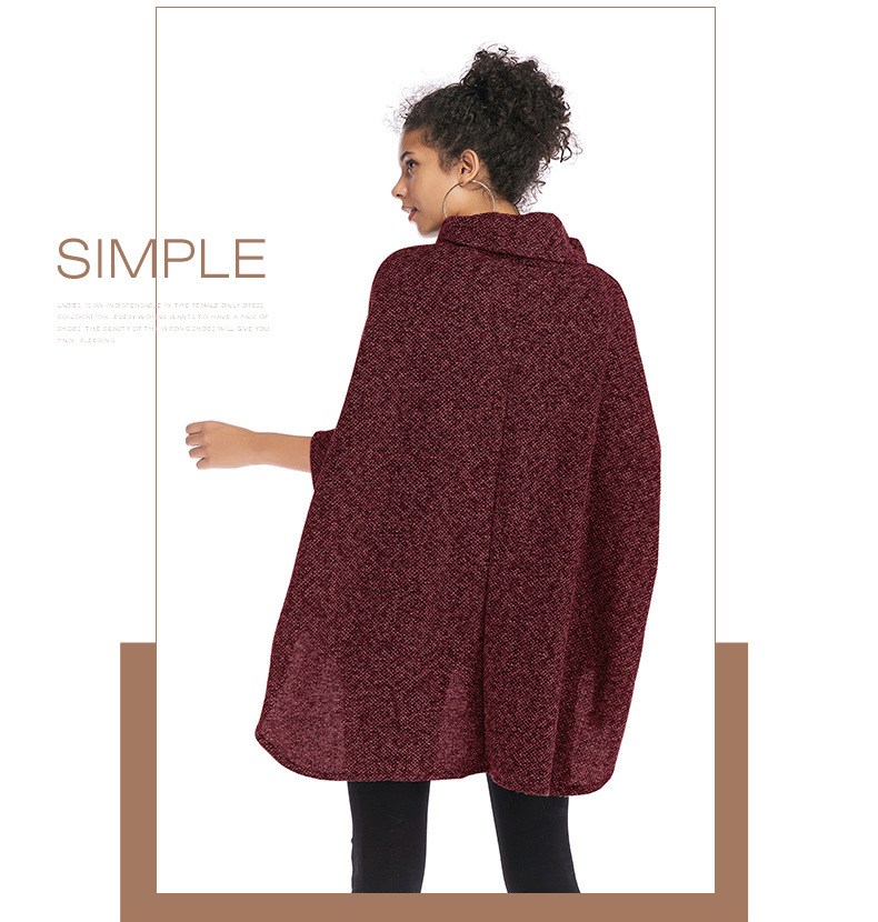 High Neck Irregular Knitting Capes for Women-Shirts & Tops-Black-One Size-Free Shipping Leatheretro