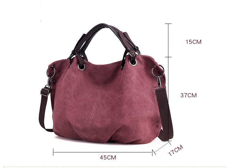 Fashion Canvas Tote Handbags for Women 937-Handbags-Red-Free Shipping Leatheretro