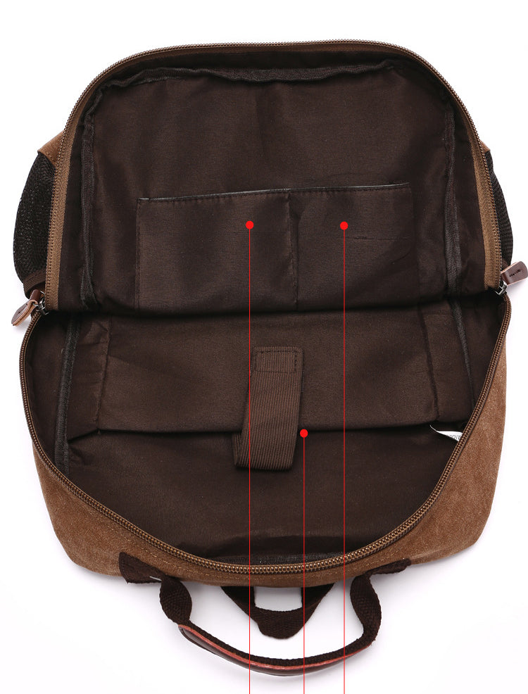 Casual Canvas Travel Student Backpack 8678-Backpacks-Black-Free Shipping Leatheretro