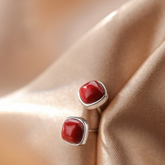 Red Vintage Sliver Earring Stud for Women-Earrings-The same as picture-Free Shipping Leatheretro