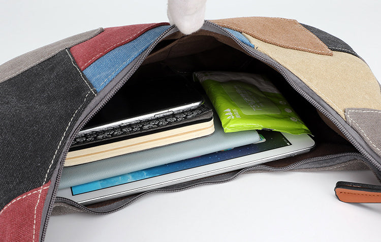 Designed Moon Shaped Canvas Bags for Women 1662-Handbags-The same as picture-Free Shipping Leatheretro