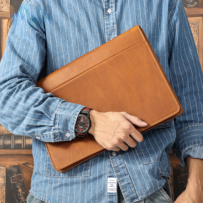 Vintage 12.9" Leather Padfolio Protective Case 2114-Leather padfolio-Coffee-Free Shipping Leatheretro