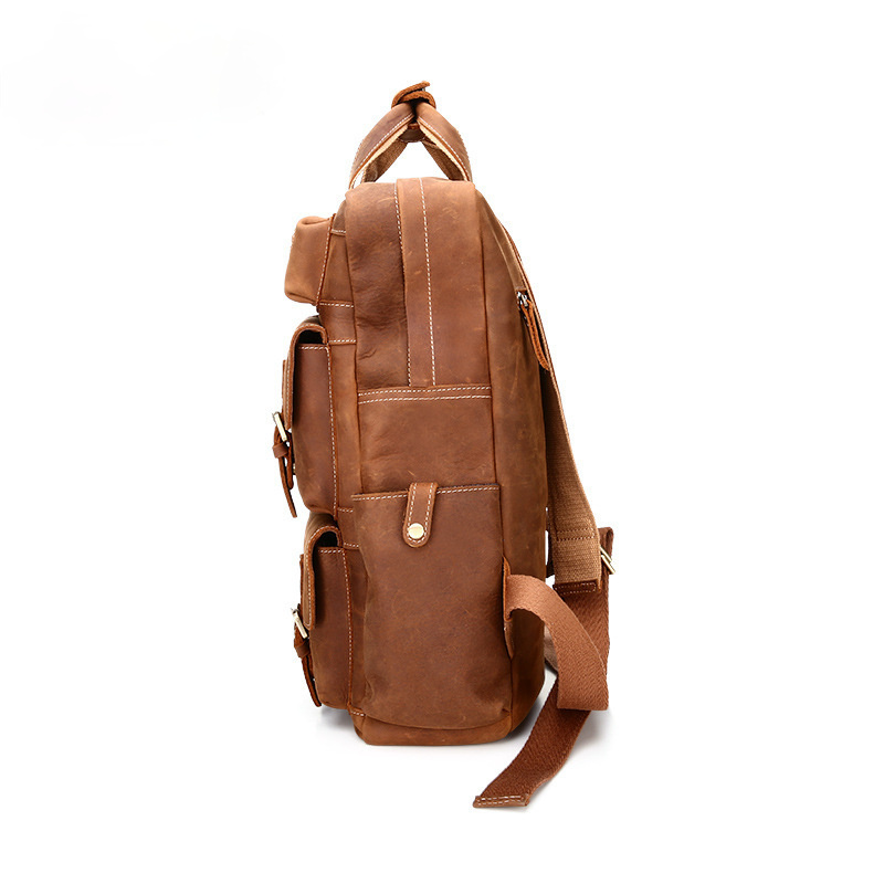 Fashion Vintage Leather Travel Backpack 826-Leather Backpack-Brown-Free Shipping Leatheretro