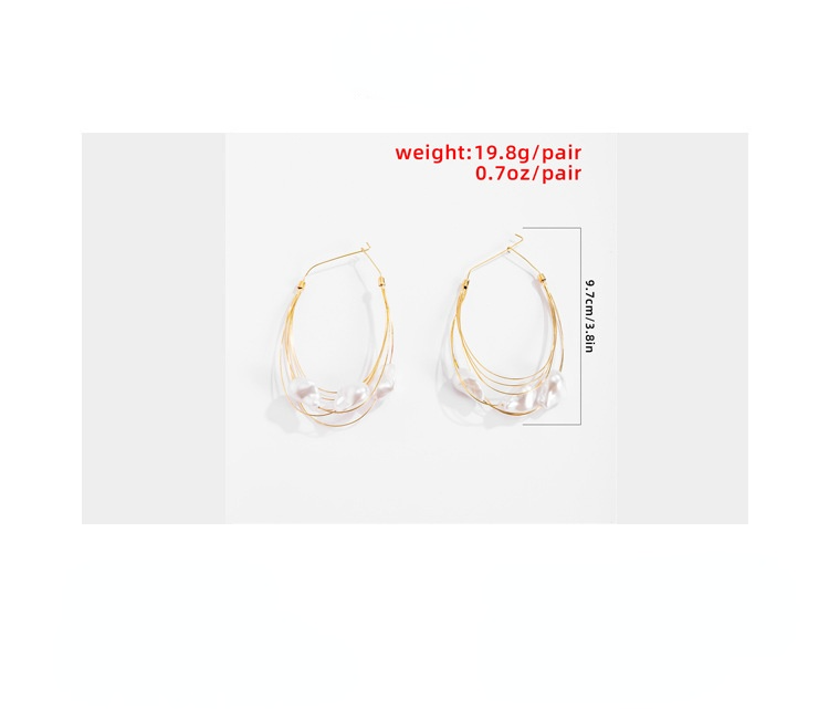 Fashion Baroque Pearl Geometry Shape Women Hoop Earrings-Earrings-Golden-Free Shipping Leatheretro