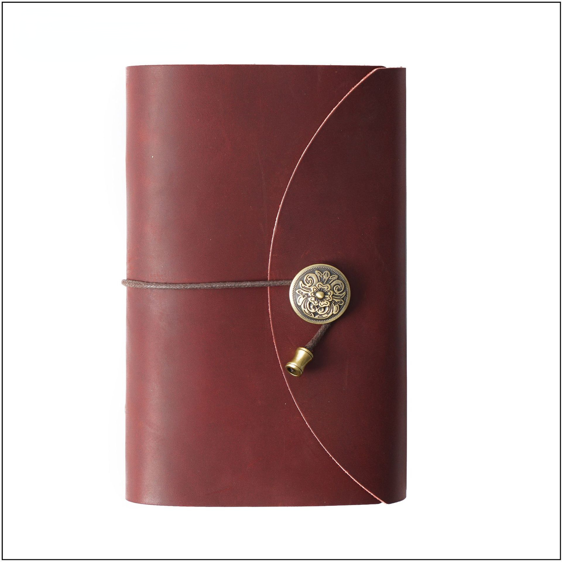 Vintage Leathe Cover Loose Leaf A6 Traveling Notbook-Notebooks & Notepads-Black-Free Shipping Leatheretro