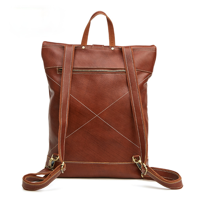 Retro Men's Leather Foldable Backpack P6396-Leather Backpack-Brown-Free Shipping Leatheretro