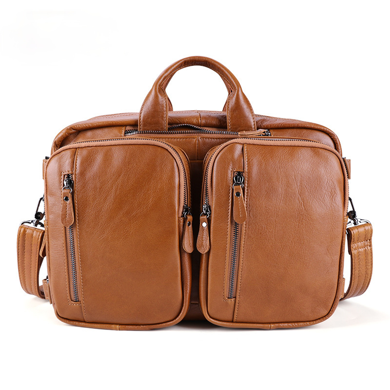 Vintage Men Multi Functional Backpack & business Briefcase J6332-Leather Backpack-Coffee-Free Shipping Leatheretro
