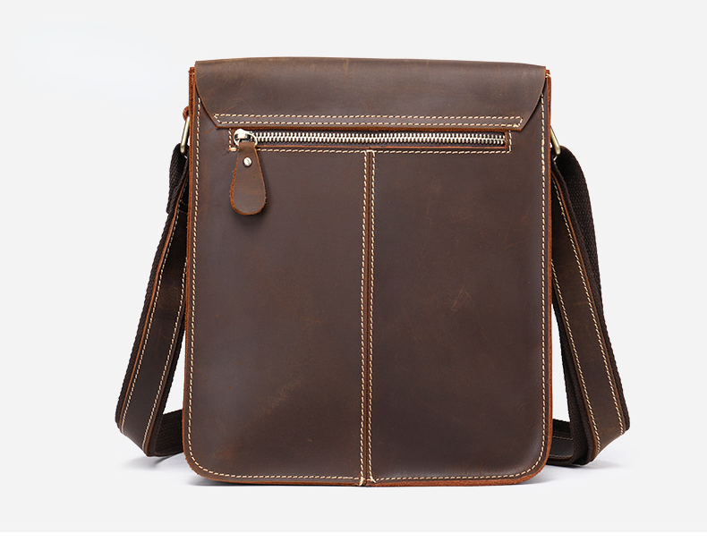 Handmade Vintage Small Men's Leather Small Bags 1093-Men's Bags-Black-Free Shipping Leatheretro