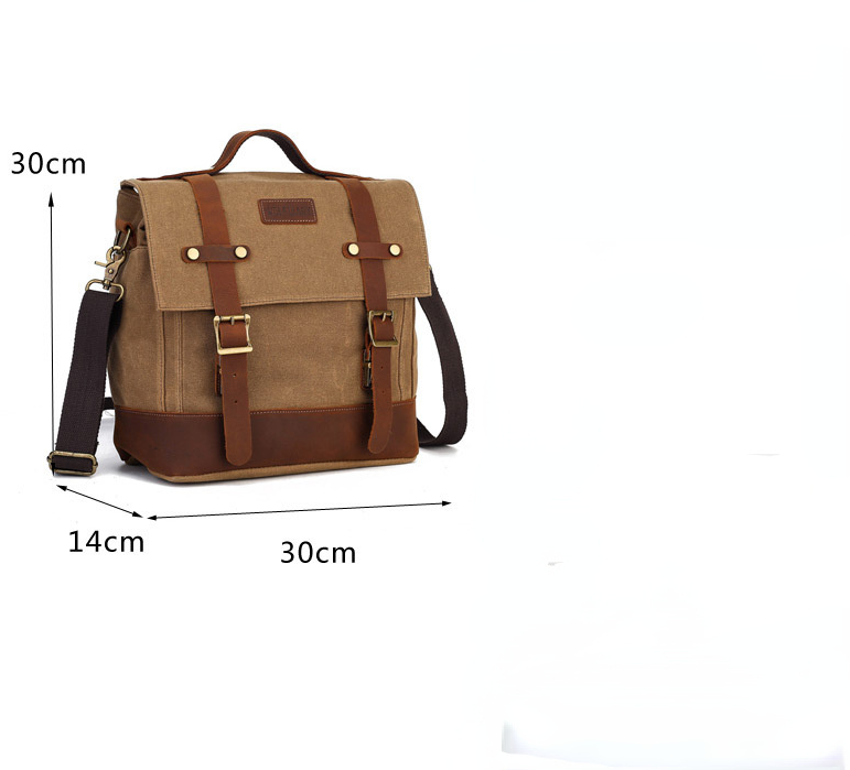 Retro Leather Canvas Business Bags for Men-Backpacks-Black-Free Shipping Leatheretro