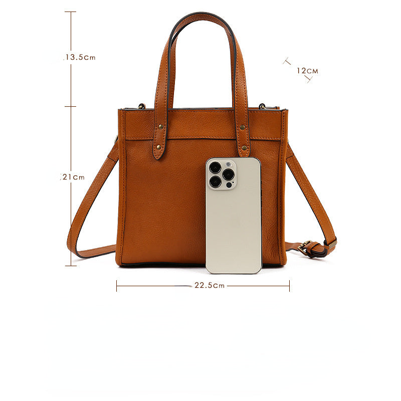 Vintage Leather Simple Design Crossbody Handbag for Women 9189-Handbags, Wallets & Cases-Brown-Free Shipping Leatheretro