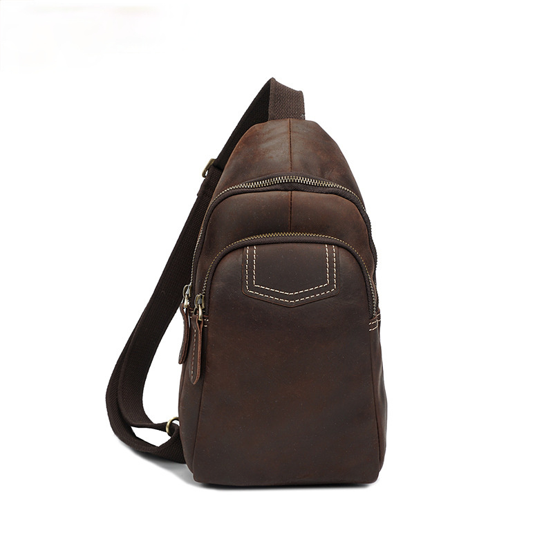 Retro Handmade Leather Chest Bag C8052-Leather bags for men-Dark Brown-Free Shipping Leatheretro