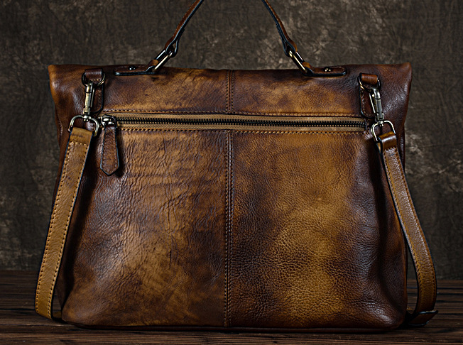 Vintage Handmade Leather Business Bags for Women 2516-Leather Briefcase for Women-Green-Free Shipping Leatheretro