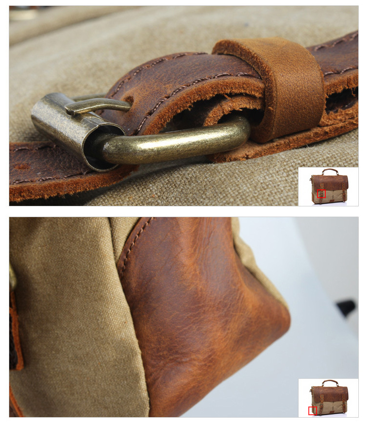 Vintage Leather Canvas Crossbody Business Briefcase-Leather Business Briefcase-Army Green-Free Shipping Leatheretro